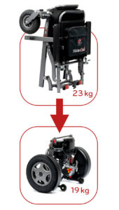 Der FreedomChair DE09 im geteilten Zustand